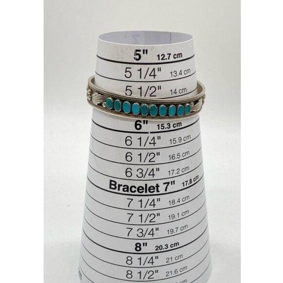 Dave & Celia Nieto Zuni Vintage Stlg Silver‎ Turquoise Cuff - Picture 5 of 7